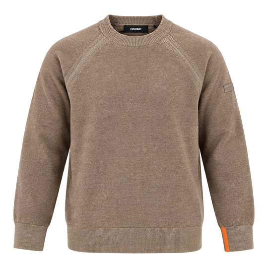 HèSKIMO raglantrui voor heren met ronde hals - Taupe