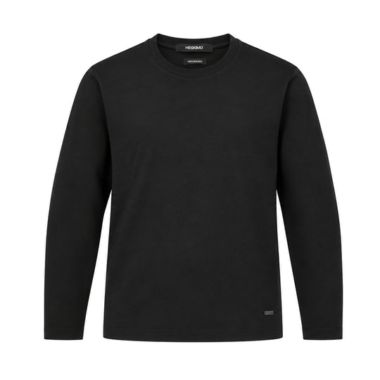 HèSKIMO katoenen T-shirt voor heren met ronde hals M/L - Zwart