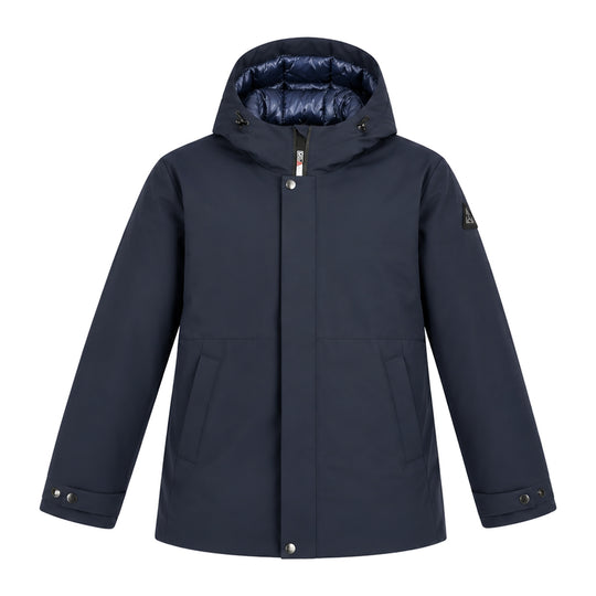 HèSKIMO Giubbino Uomo a 3/4 Tecnico Imbottito con Cappuccio - Blu
