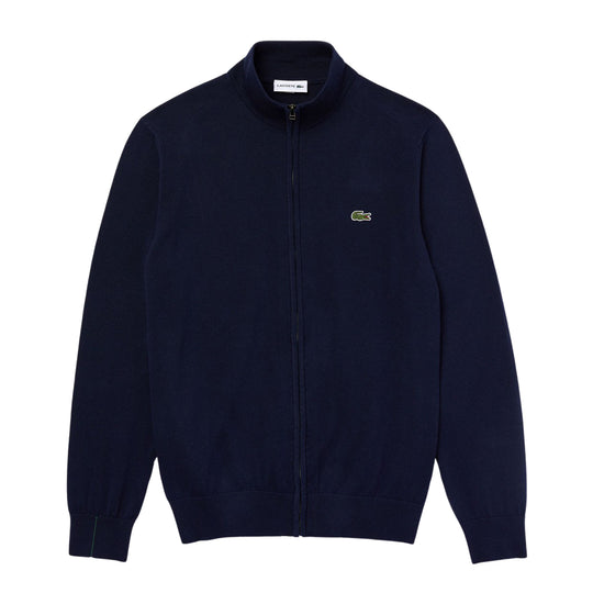 Men's Lacoste Bomber Full Zip Sweater Blue