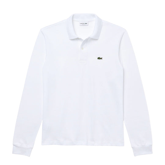 Lacoste Classic Fit-polo met lange mouwen wit