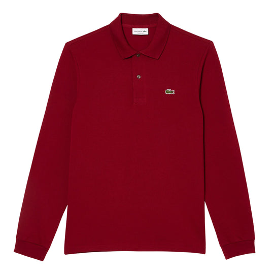 Lacoste Classic Fit-polo met lange mouwen Bordeauxrood