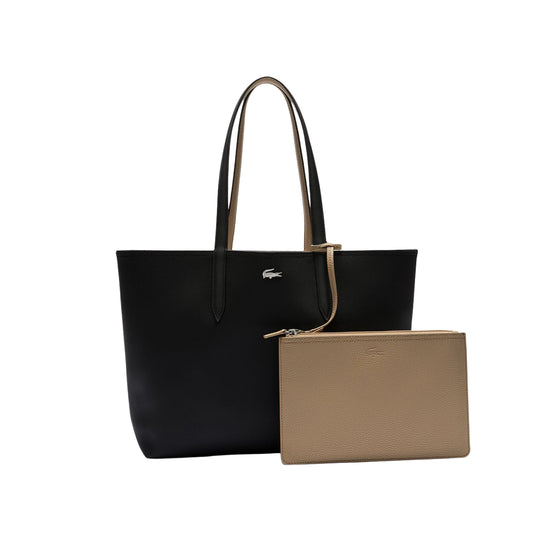 Women's Lacoste Reversible Shopping Bag Black/Beige