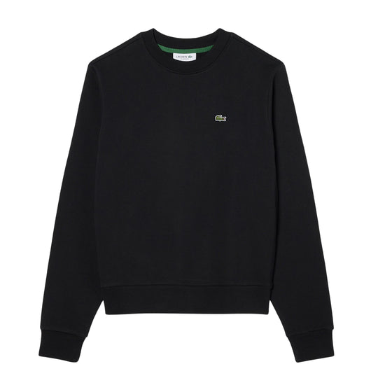Fleece-Sweatshirt mit Rundhalsausschnitt Schwarz