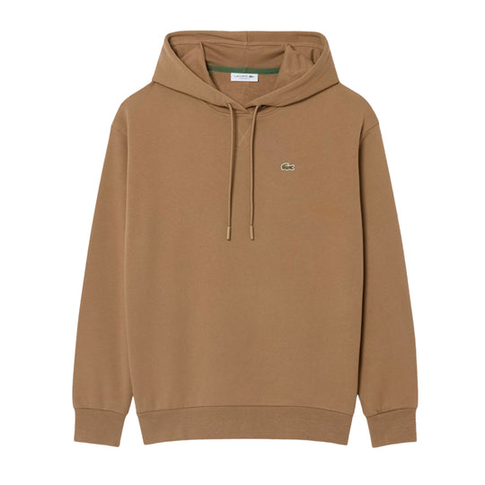 LACOSTE Felpa Donna Oversize in Pile con Cappuccio - Biscotto