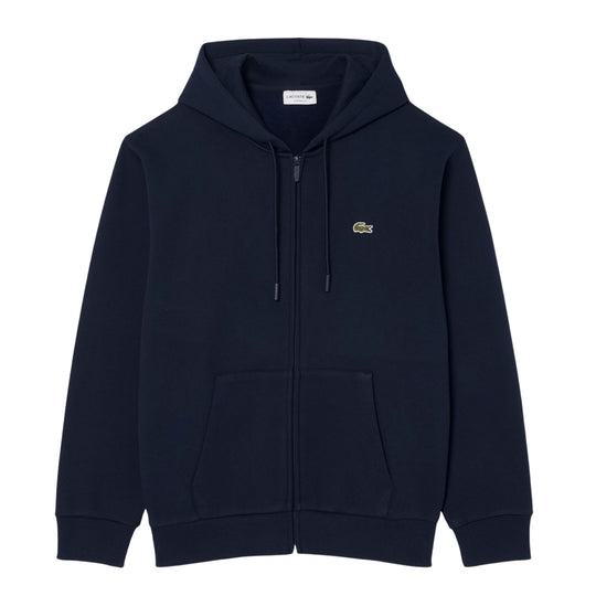 LACOSTE Felpa Uomo full zip con cappuccio in tessuto felpato - Blu