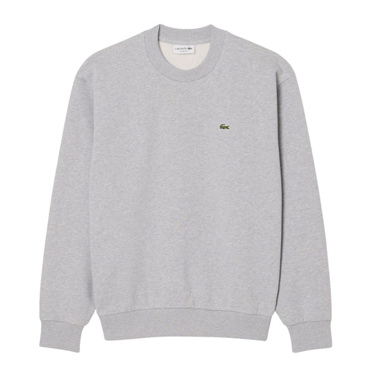 LACOSTE Felpa Uomo in cotone con girocollo - Grigio chiaro