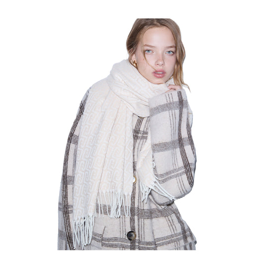 LIU-JO SOFT Damesstola met monogramlogo - Beige