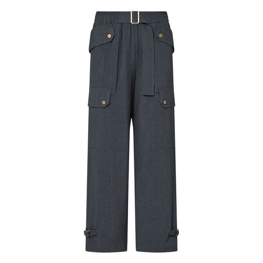 LIU-JO WHITE Pantaloni Donna Cargo in flanella - Grigio