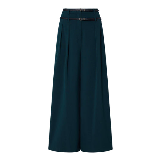 LIU-JO WHITE Pantaloni flare Donna in flanella - Petrolio