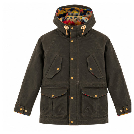 MANIFATTURA CECCARELLI - Native Fisherman Parka - Giubbino Cotone Paraffinato - Verde Scuro