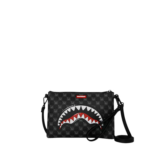 SPRAYGROUND SHARKS IN PARIS WTF BUBBLY BLACK CHECK CROSSOVER-pochette - Zwart
