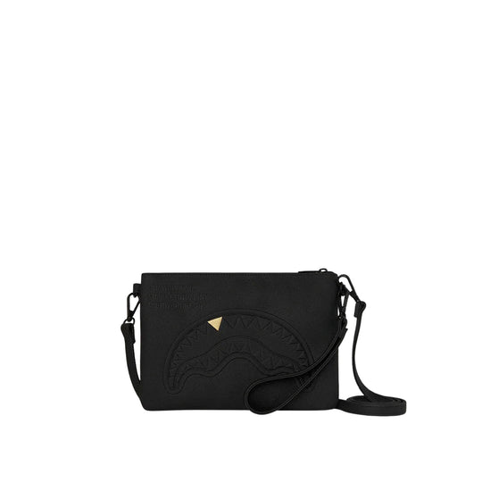 SPRAYGROUND Pochette BLACKED OUT EMBOSSED GOLD TOOTH CROSSOVER - Zwart