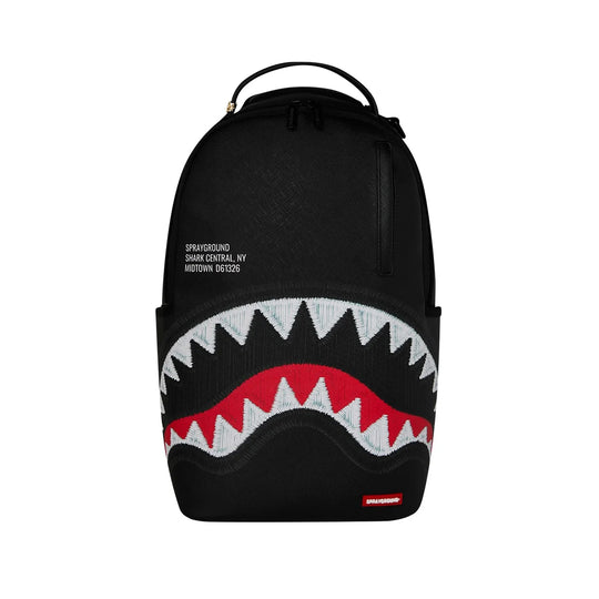 SPRAYGROUND Zaino SHARK CENTRAL BLACK EMBROIDERED SHARK - Nero/Multicolore