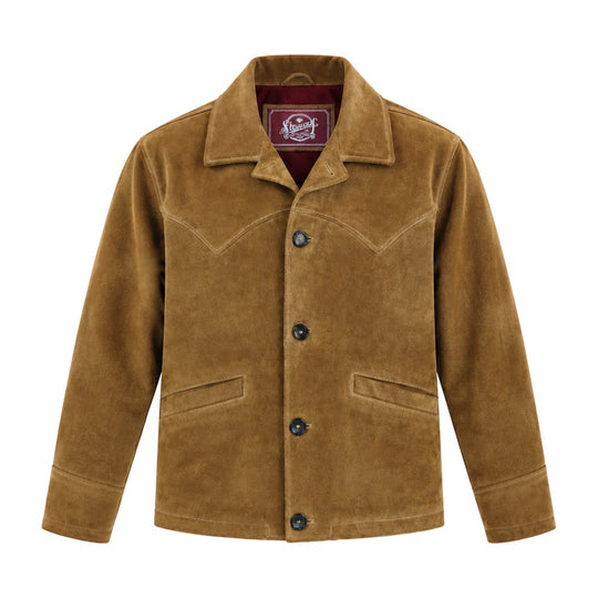 STEWART BALTIMORA ROUGH SUEDE-leren jas - Tabak