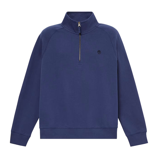 TIMBERLAND Sweater met 1/4-ritssluiting en geborduurd EXETER RIVER-logo - Lichtblauw