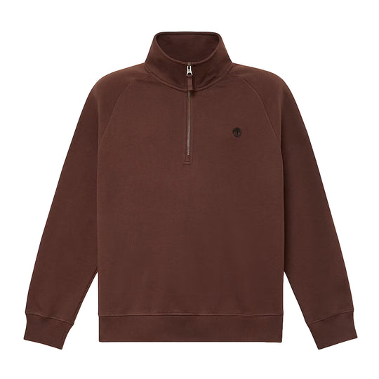 TIMBERLAND Sweater met 1/4-ritssluiting en geborduurd EXETER RIVER-logo - Bruin