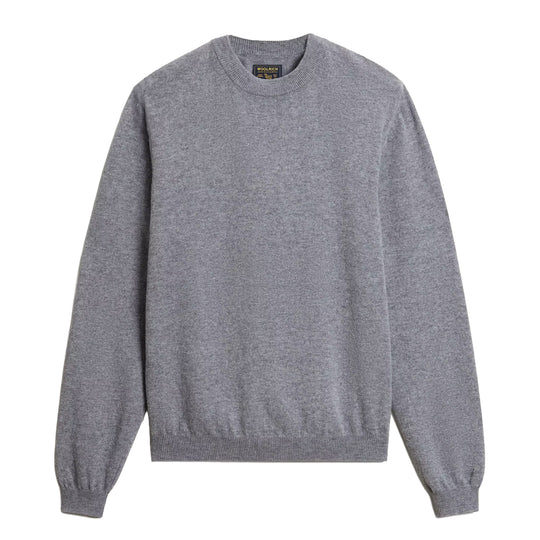 WOOLRICH Heren ronde-hals trui van zuivere scheerwol - Grijs