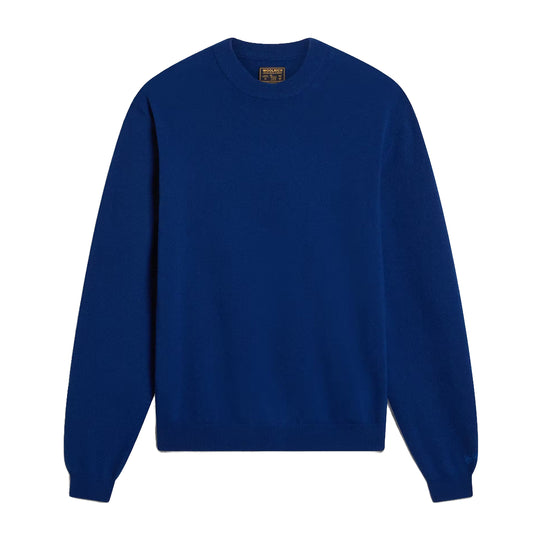 WOOLRICH Heren ronde-hals trui van zuivere scheerwol - Marineblauw