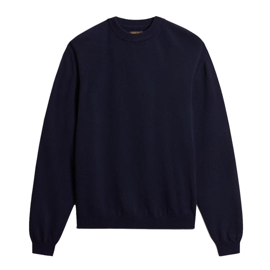 WOOLRICH Heren ronde-hals trui van zuivere scheerwol - Blauw