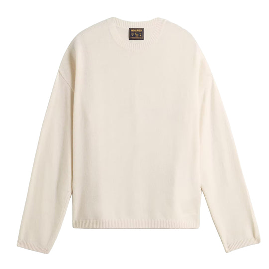 WOOLRICH Damenpullover mit Rundhalsausschnitt aus Woll-Kaschmir-Mischung - Elfenbein