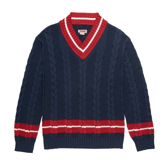 Baracuta V Neck Cardigan Navy Blue