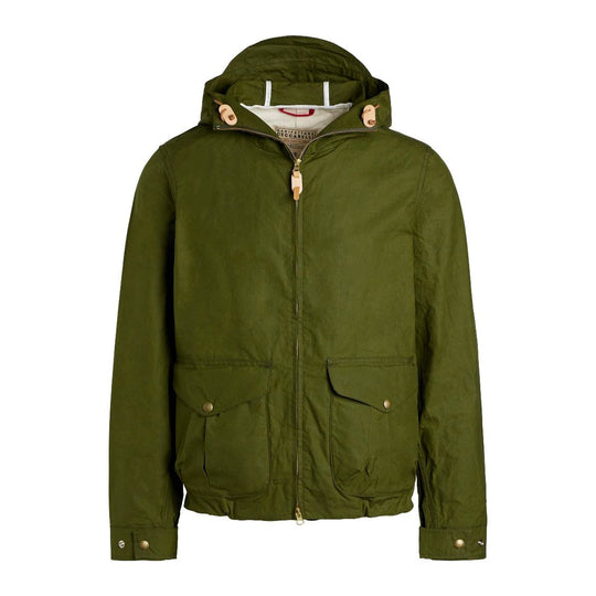 Herrenjacke Manifattura Ceccarelli Kapuzenblazer Mantel Grün