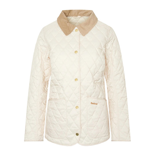 Giubbino Donna Barbour Trapuntato Annandale Bianco Panna