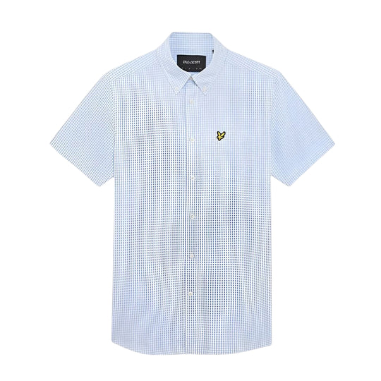 Herrenhemd Lyle & Scott Slim Fit Vichy Weiß / Blau