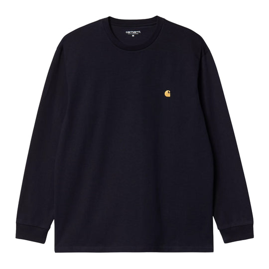 Heren T-shirt Carhartt Wip L/S Chase Blauw/Goud
