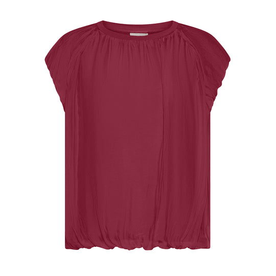 T-Shirt Donna Deha In Cotone Leggero Con Starti Di Seta Bordeaux