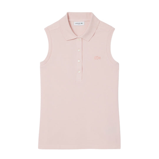 Polo Donna Lacoste Slim Fit Senza Maniche Elasticizzata L.12.D Rosa