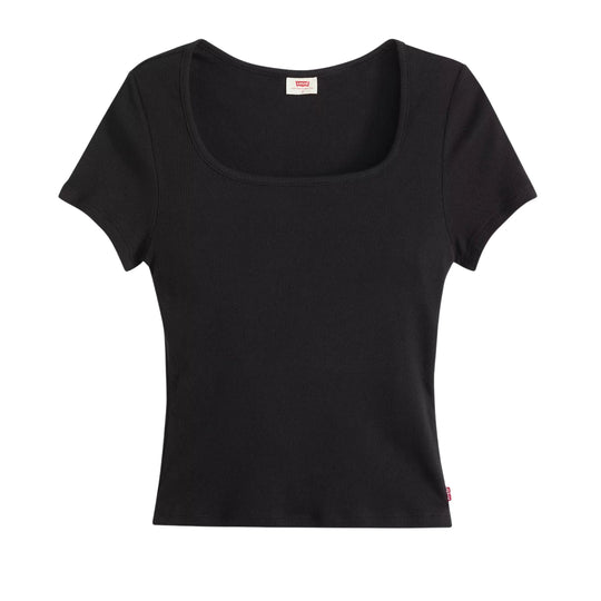 T-shirt Donna Levi'S Essential Con Scollo Squadrato Nero