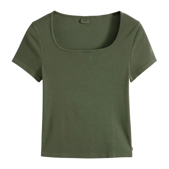 T-shirt Donna Levi'S Essential Con Scollo Squadrato Verde Militare