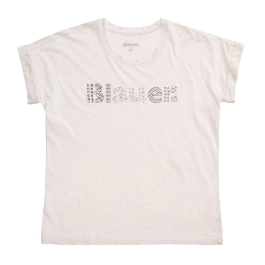 T-shirt Donna Blauer Glitter Irena Bianco Panna