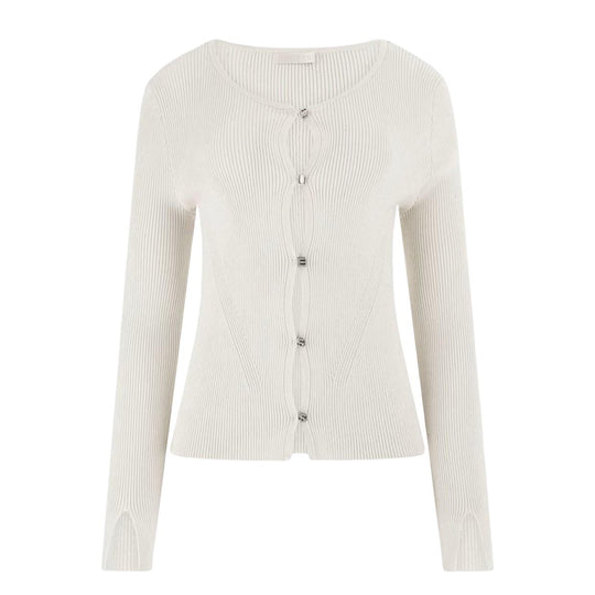 Women's Guess Cardigan with Logo Buttons Beige