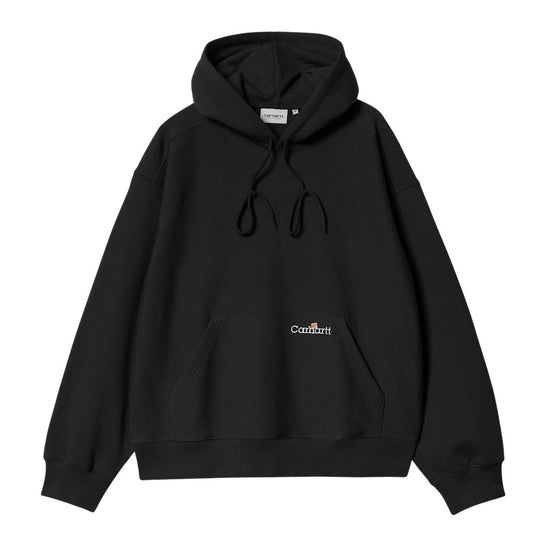 Men's Carhartt WIP Hooded Label Script Sweatshirt Black