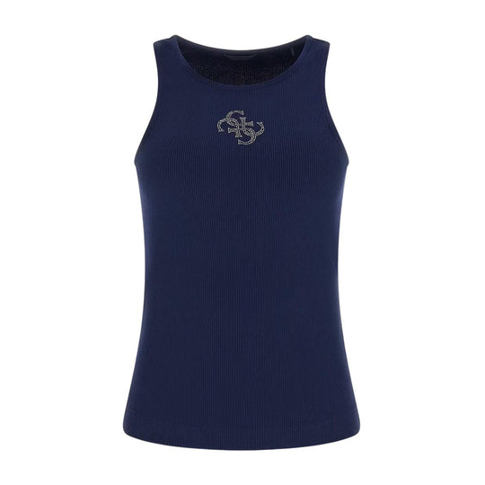 Damen-Top Guess Logo 4G Blau