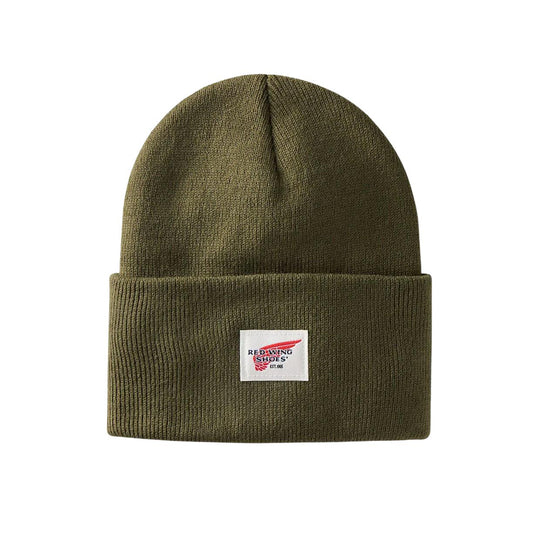 Red Wing Logo Knit Beanie Hat Green