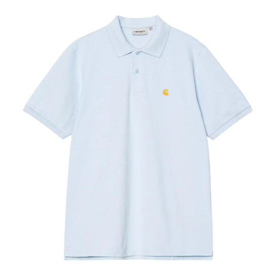 Polo Uomo Carhartt WIP S/S Chase Pique Celeste