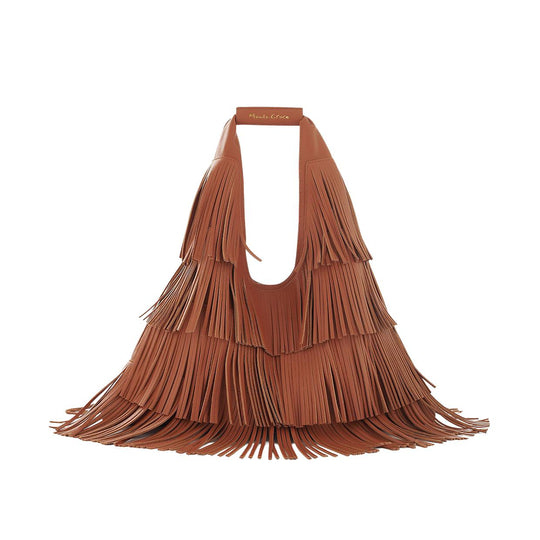 Damentasche Manila Grace Tasche All Over Fransen Kakao