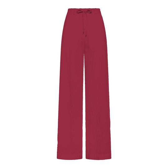 Pantalone Donna Deha Largo Effetto Stropicciato Bordeaux