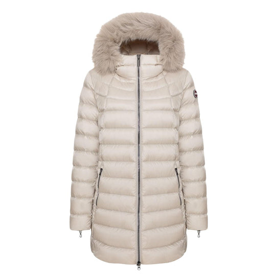 Piumino Donna Colmar A Trapezio Pelliccia Beige