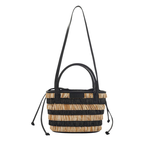 Damentasche Manila Grace Shopping Mini Raffia Seil/Schwarz