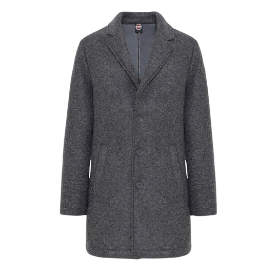 Giubbino Uomo Colmar Cappotto Classico Grigio Scuro Melange