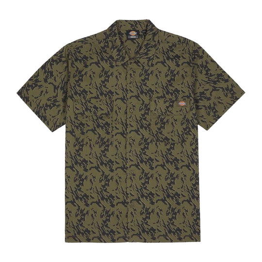 Camicia Uomo Dickies Maniche Corte Drewsey Verde Camo