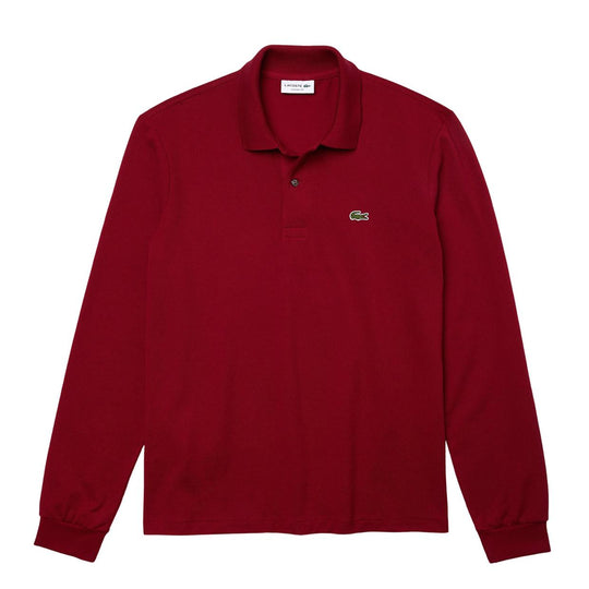 Polo Lacoste Klassisch Passform Langarm Bordeaux