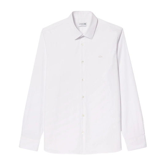 Men's Lacoste White Stretch Poplin Shirt