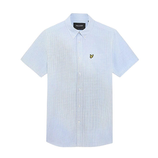 Herrenhemd Lyle & Scott Slim Fit Vichy Weiß / Blau