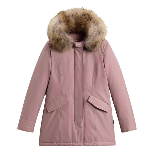 Women's Woolrich Arctic Parka Ramar Jacket with Removable Fur Pink